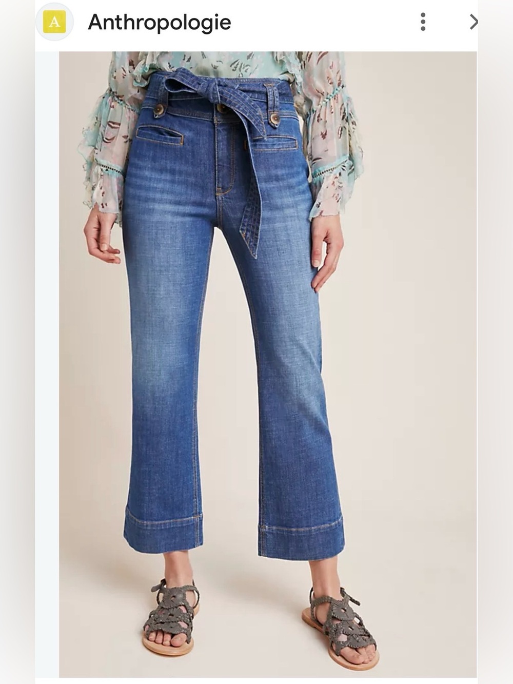 Pilcro Women’s Blue Denim Tie-Waist Jeans